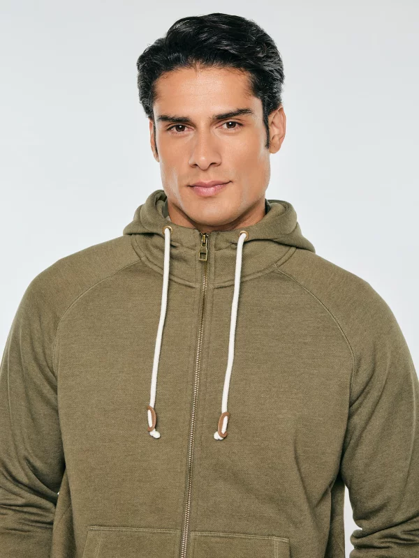 Bluza męska rozpinana z kapturem khaki Rinos 303