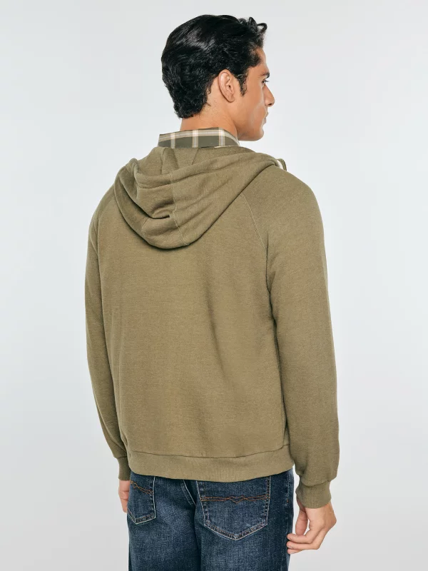 Bluza męska rozpinana z kapturem khaki Rinos 303