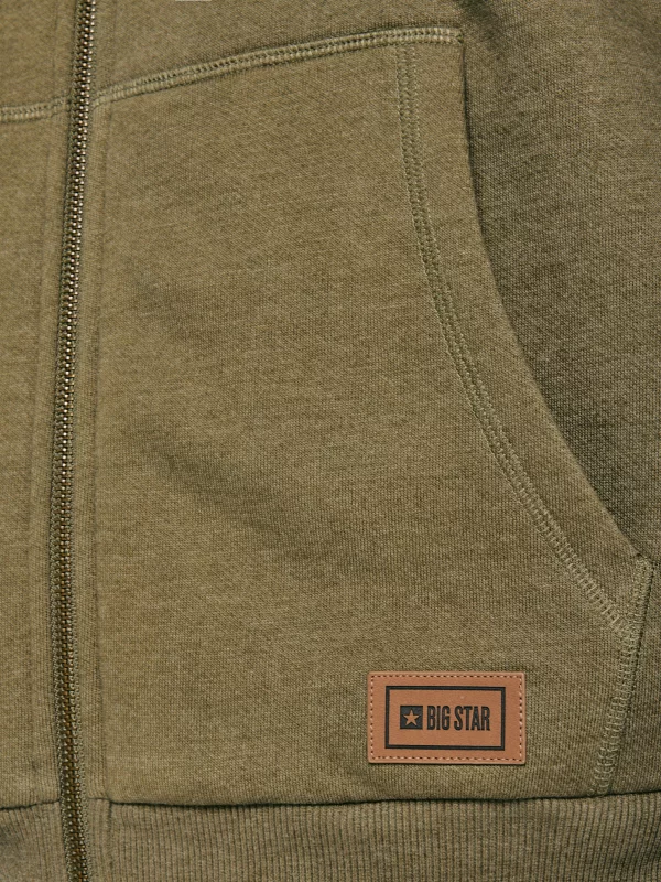 Bluza męska rozpinana z kapturem khaki Rinos 303