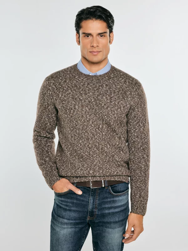 Sweter męski z wełną brązowy Stanley 804