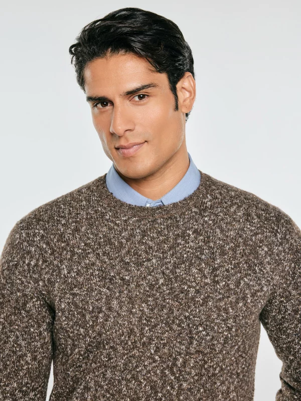 Sweter męski z wełną brązowy Stanley 804