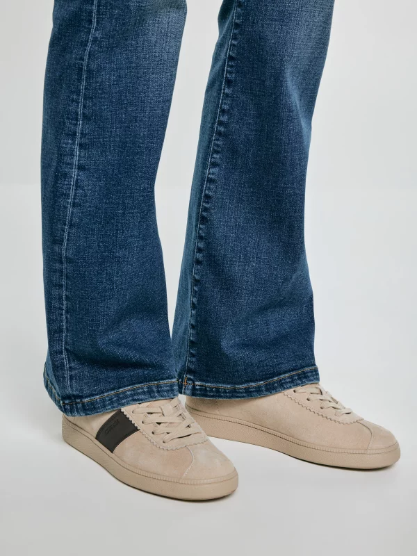 Sneakersy damskie ze skóry naturalnej zamszowej beżowe UU274440 801