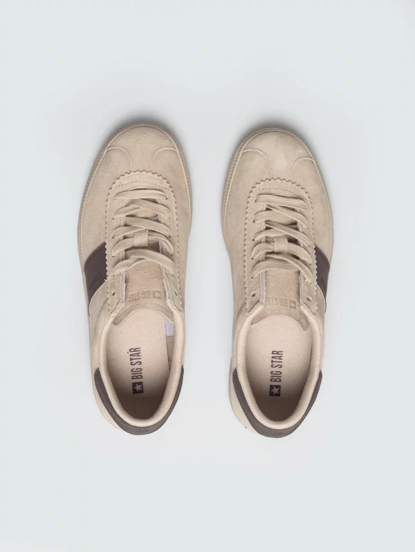 Sneakersy damskie ze skóry naturalnej zamszowej beżowe UU274440 801