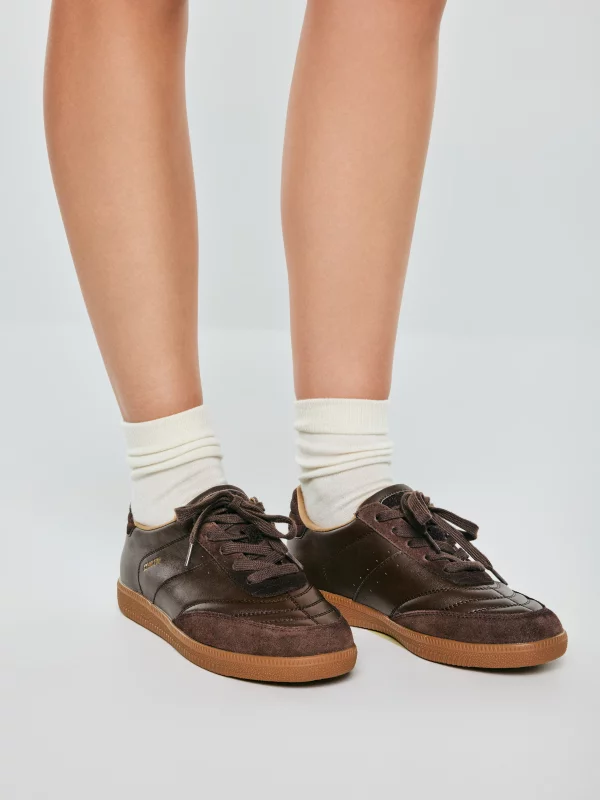 Sneakersy damskie skórzane brązowe UU274742 804
