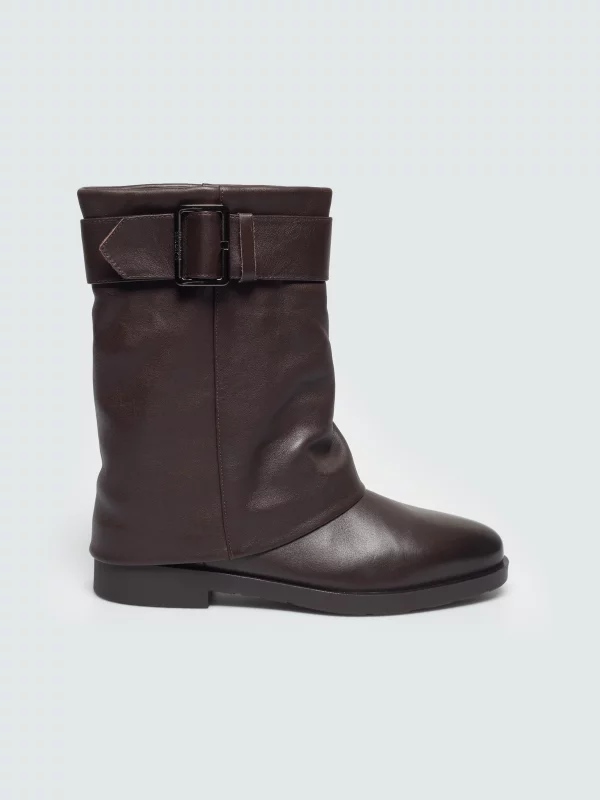 Botki damskie skórzane brązowe UU274370 803