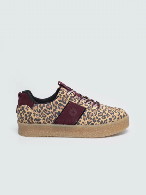 Sneakersy damskie ze skóry naturalnej beżowe UU274470 803