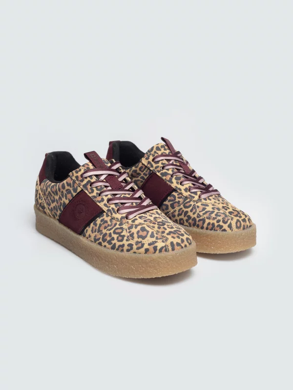 Sneakersy damskie ze skóry naturalnej beżowe UU274470 803