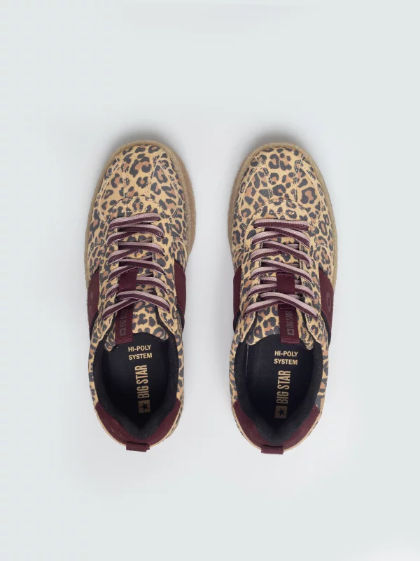 Sneakersy damskie ze skóry naturalnej beżowe UU274470 803