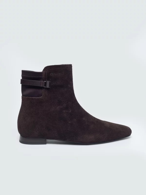 Botki damskie ze skóry naturalnej brązowe UU274895 803