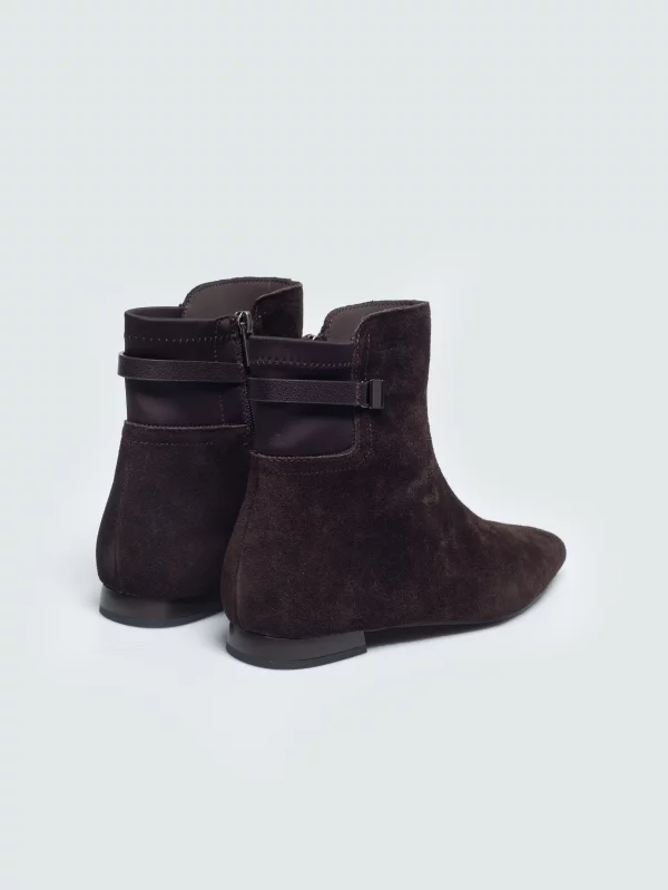Botki damskie ze skóry naturalnej brązowe UU274895 803