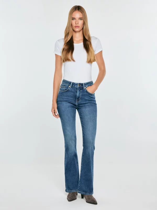 Jeansy damskie bootcut niebieskie Chiara 451