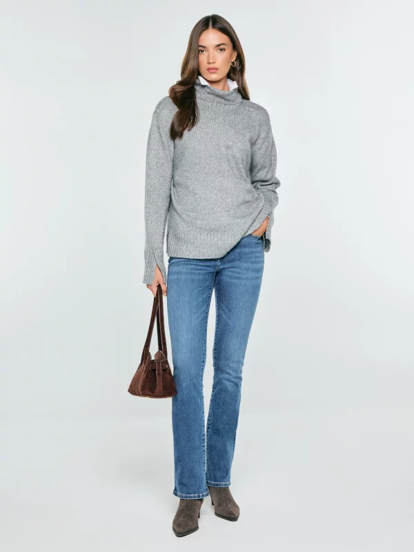 Sweter damski z golfem szary Hela 903