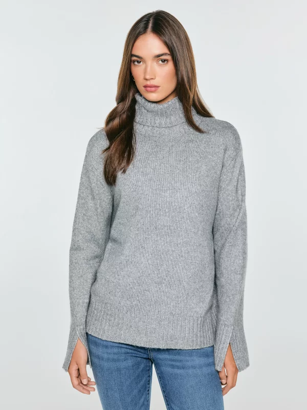 Sweter damski z golfem szary Hela 903