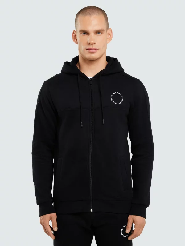 Bluza męska z kapturem czarna Ajron 906/ Kersyn 906