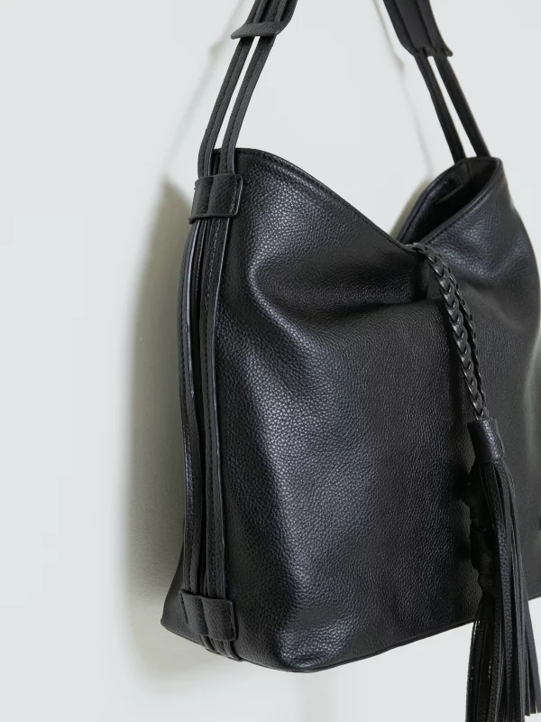 Torba damska shopperka w stylu boho czarna JJ574064 906