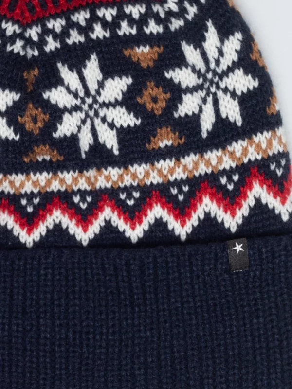Czapka zimowa z pomponem granatowa Howitt 403