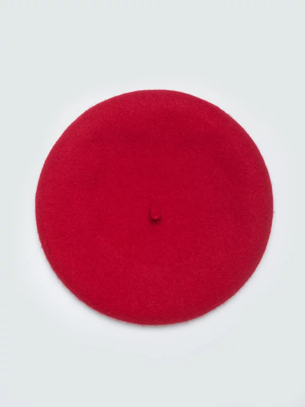 Beret damski wełniany czerwony Monly 603