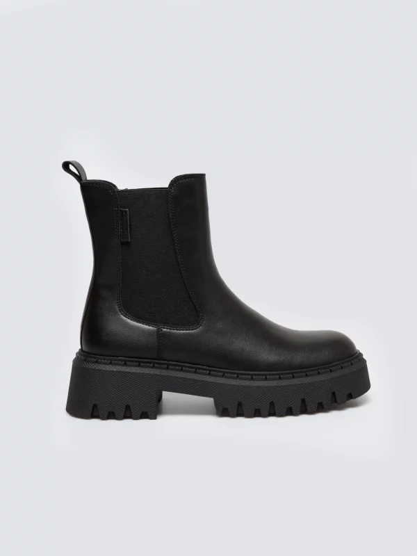 Botki damskie ze skóry naturalnej czarne SS274314 906