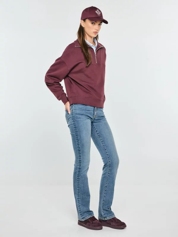 Sneakersy damskie ze skóry naturalnej zamszowej bordowe UU274309 604