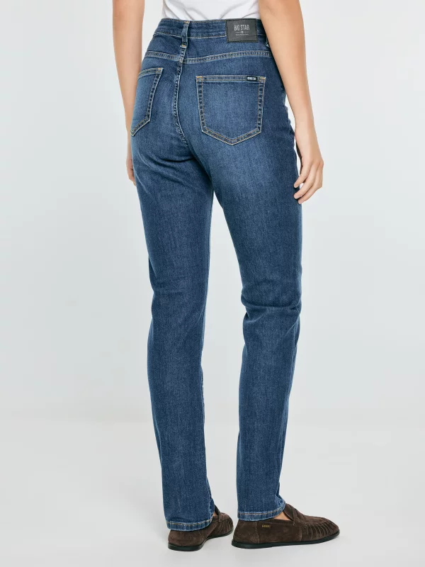 Jeansy damskie z wysokim stanem niebieskie Katrina High Waist 344