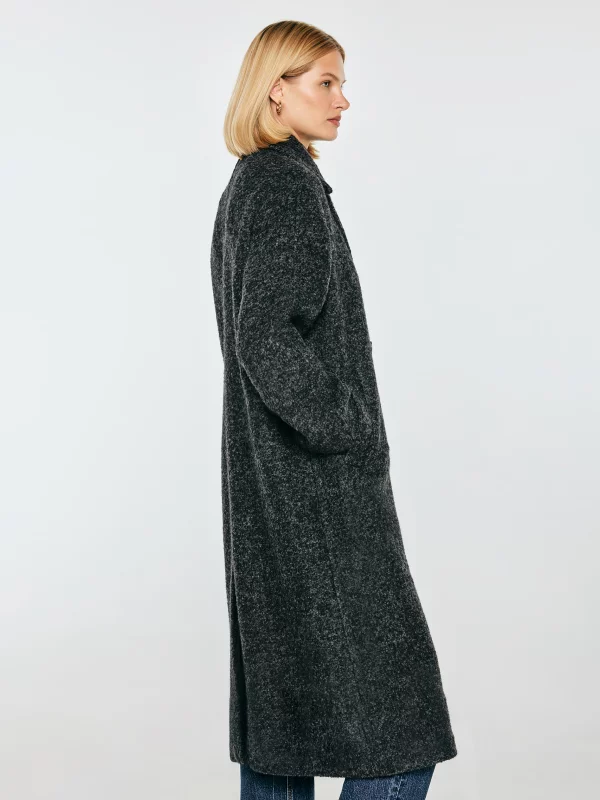 Płaszcz damski oversize z dodatkiem wełny szary Madeline 903