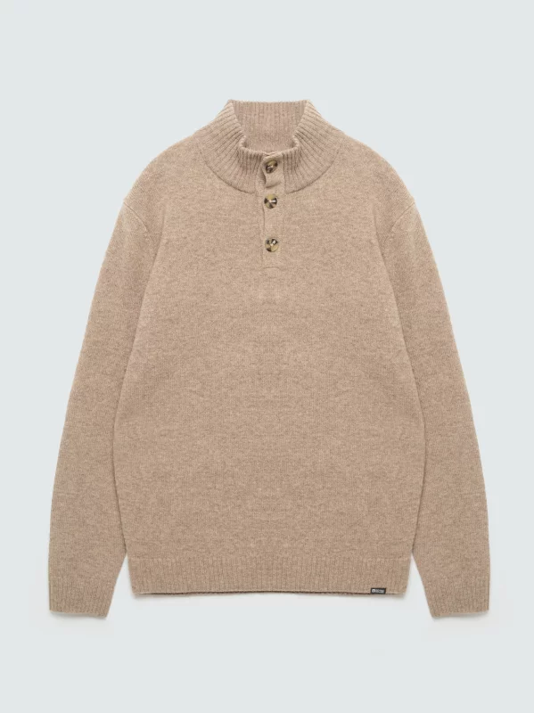 Sweter męski wełniany z golfem brązowy David 802
