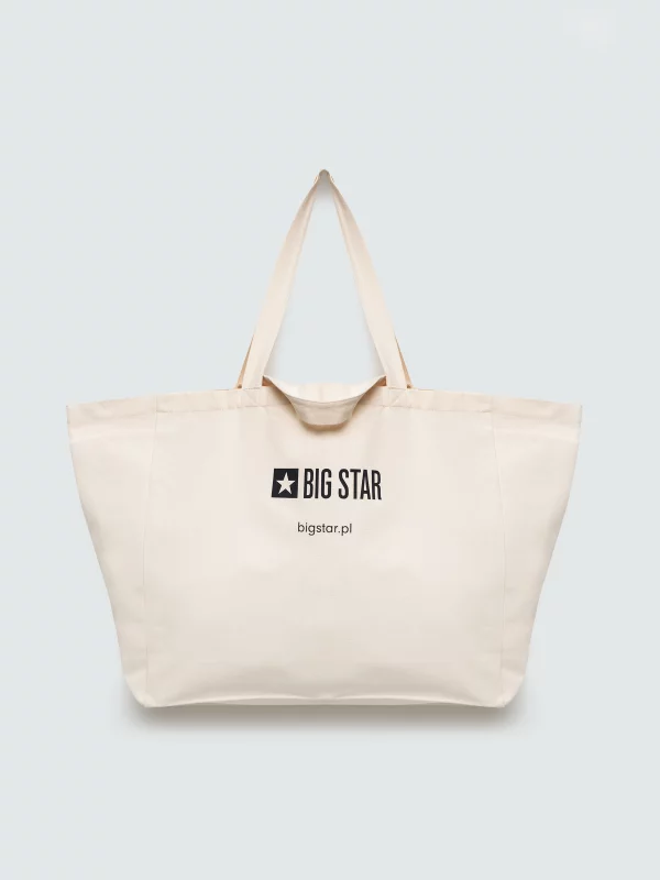 Torba duża z podwójnymi rączkami i logo BIG STAR kremowa Sanzana 102