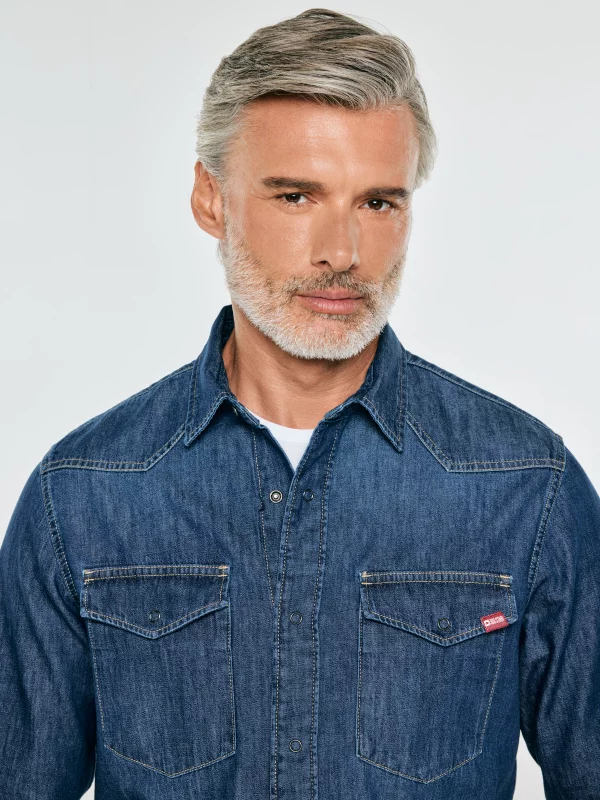 Koszula męska jeansowa granatowa Chuck 577
