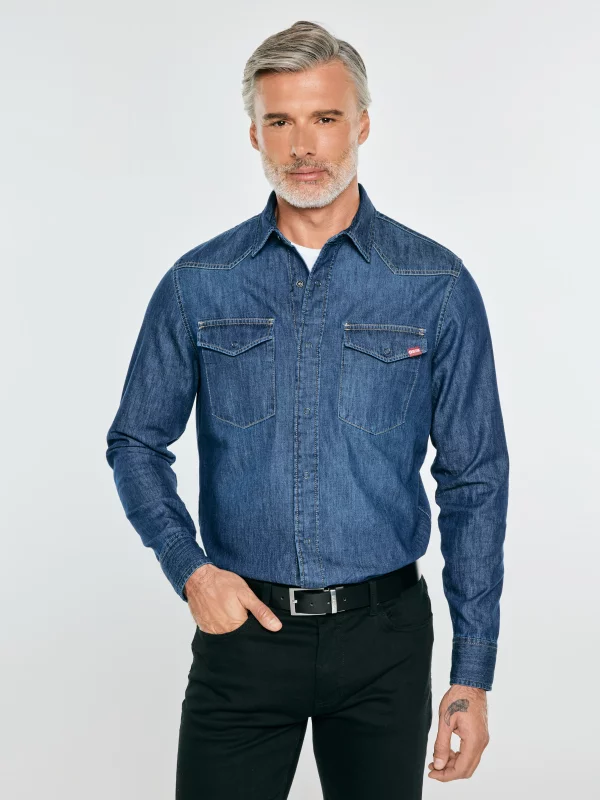Koszula męska jeansowa granatowa Chuck 577