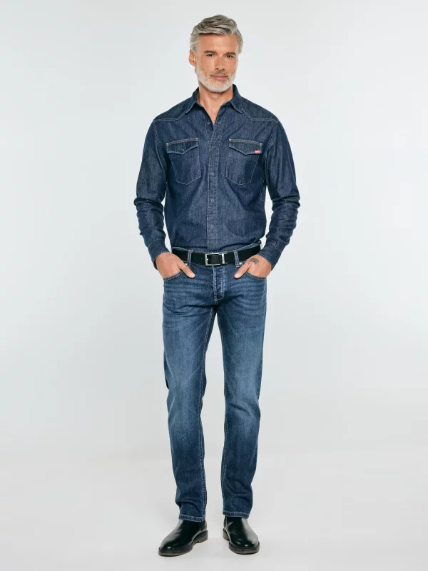 Koszula męska jeansowa granatowa Chuck 761