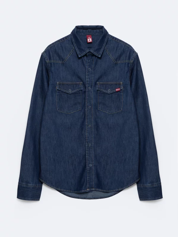 Koszula męska jeansowa granatowa Chuck 761