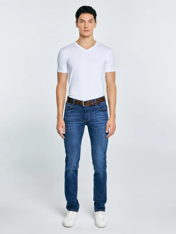 Koszulka męska slim v-neck z bawełny supima biała Supiclassicov 101