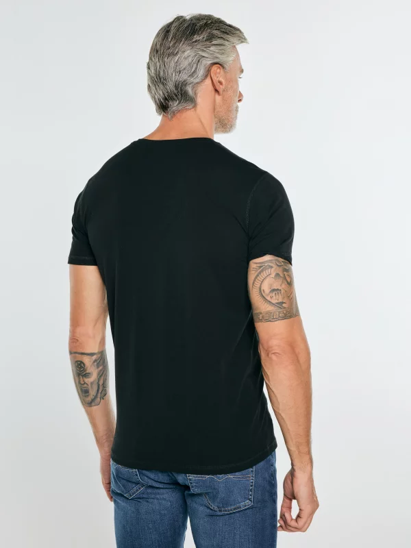 Koszulka męska slim v-neck z bawełny supima czarna Supiclassicov 906