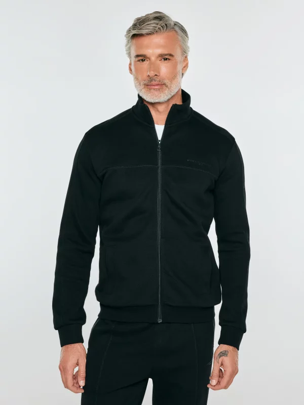 Bluza męska rozpinana ze stójką czarna Wlador 906