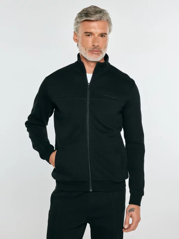 Bluza męska rozpinana ze stójką czarna Wlador 906
