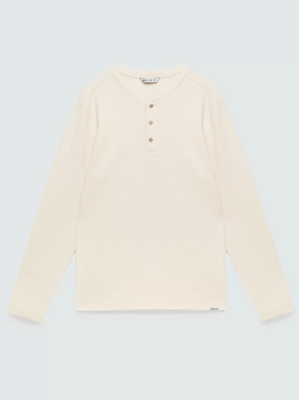 Koszulka męska z długim rękawem longsleeve perłowa Merrts 102