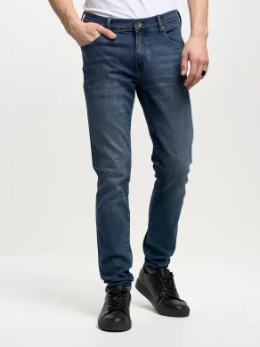 【COLOR iN ID】deep blue jeans Jeansy męskie skinny granatowe Deric 583 - Kolor: Granatowy