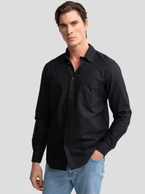 カズブラックxl Czarna koszula męska z tkaniny typu oxford Trixi 906 | Bigstar.pl