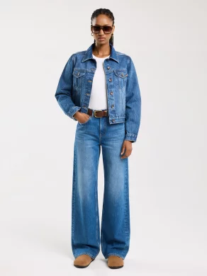 Ciemnoniebieska jeansowa kurtka damska Josephine 489 | Bigstar.pl