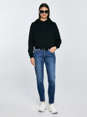 【※マギーページ】 Machine-washable】デニムライクセミワイドパンツ（Maggy